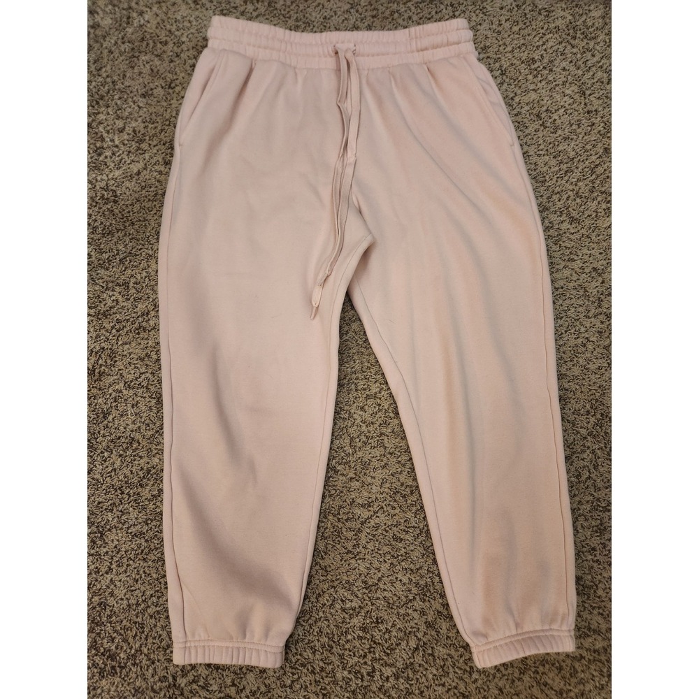 Fabletics Womens Fleece Lined‎ Joggers Peach Pink Drawstring Sweatpants Large P1